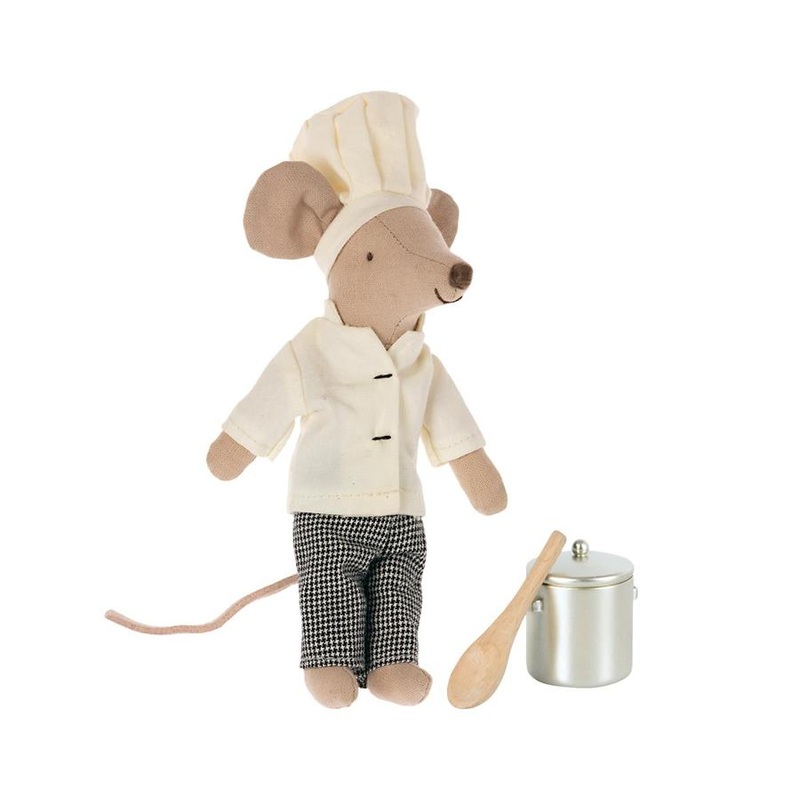 Chef Mouse with Soup Pot and Spoon