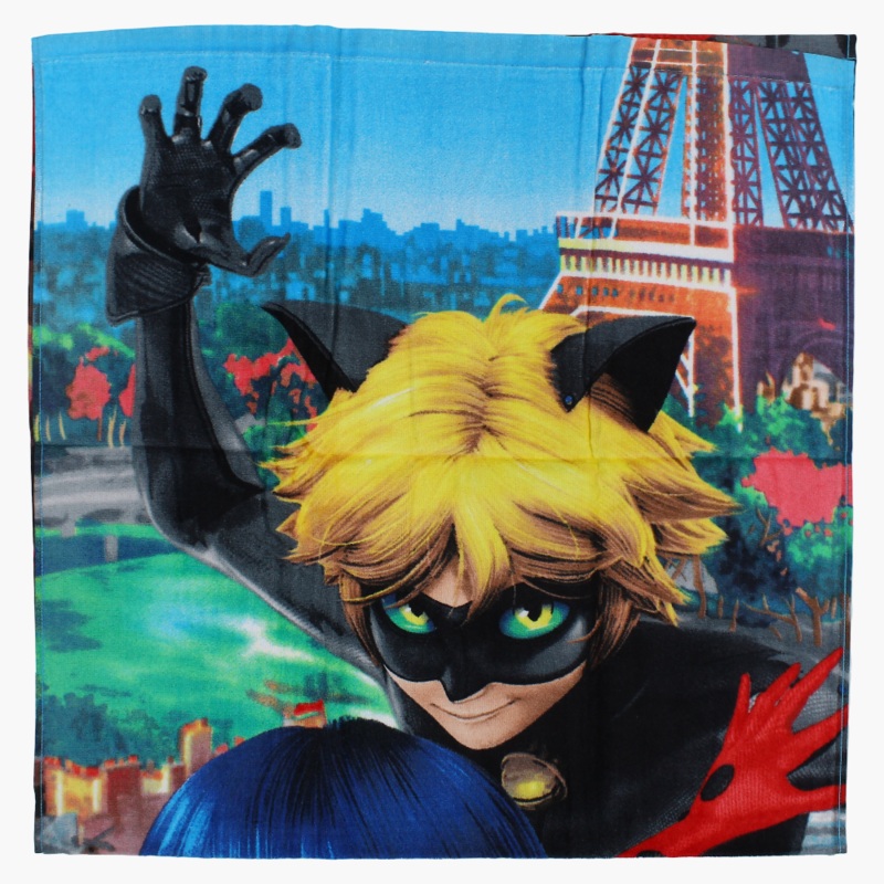 Girls Beach Towel  Multicolored with Miraculous Ladybug Print (60×120 cm)
