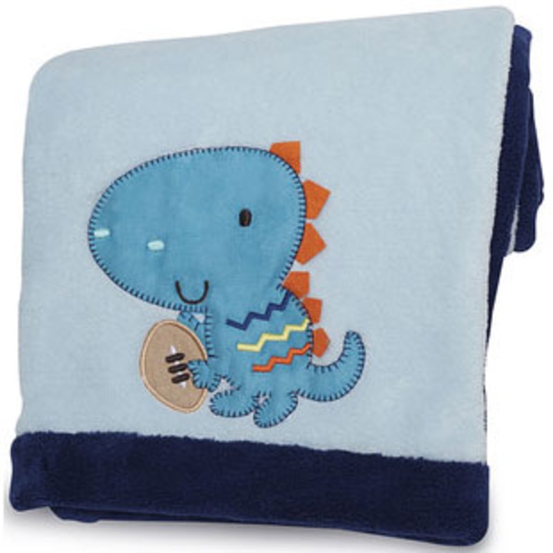 KidsLine Dino Sports Embroidered Boa Blanket