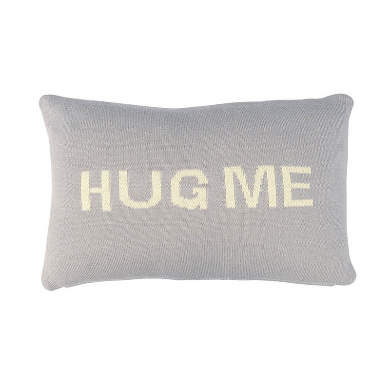 Knitted Pillow Cushion Hug Me Grey Natural