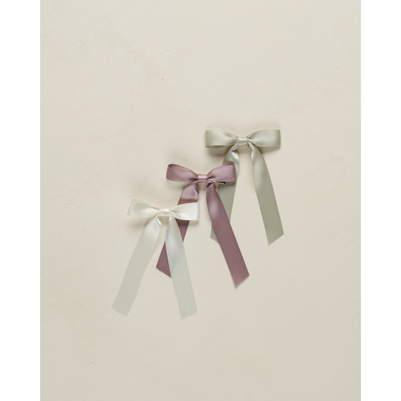 Noralee Satin Ribbon Bow – Ivory, Lavender, Sage