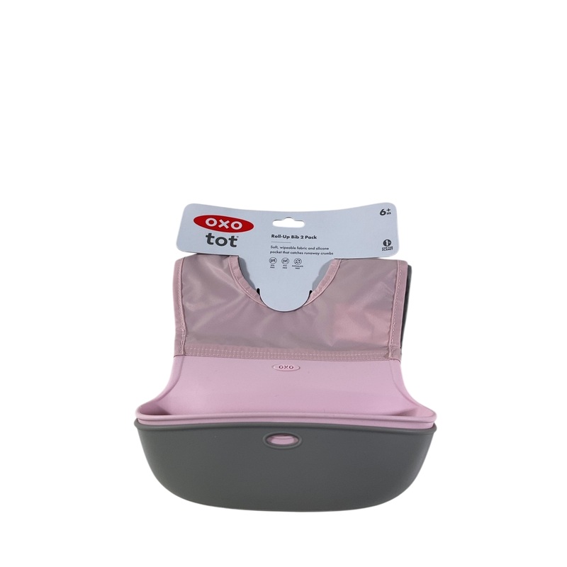 OXO Tot Roll Up Bibs, 2 Pack, Blossom and Drizzle