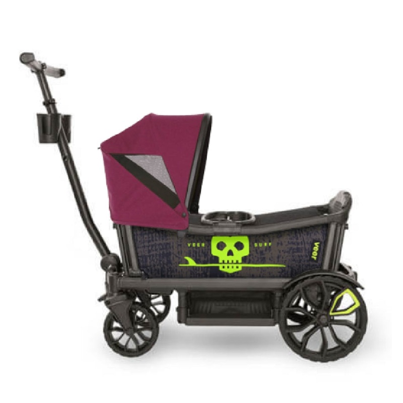 Veer Cruiser (2 Seater) Stroller Wagon + Canopy Bundle – Surf/Pink Agate