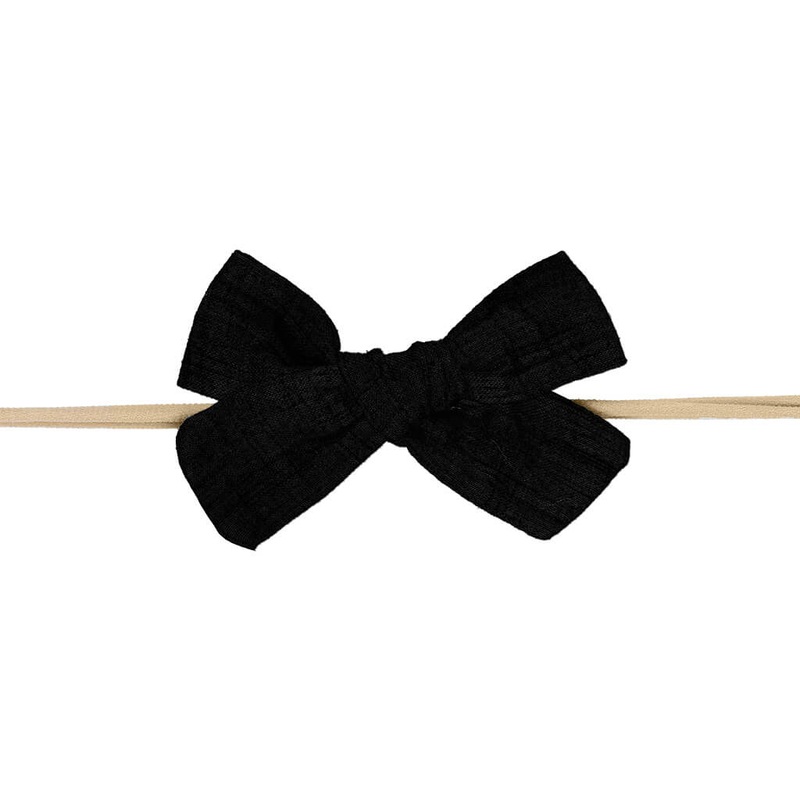 Fabric Bow Headband Black