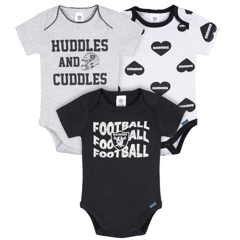 3-Pack Baby Girls Las Vegas Raiders Bodysuit Set