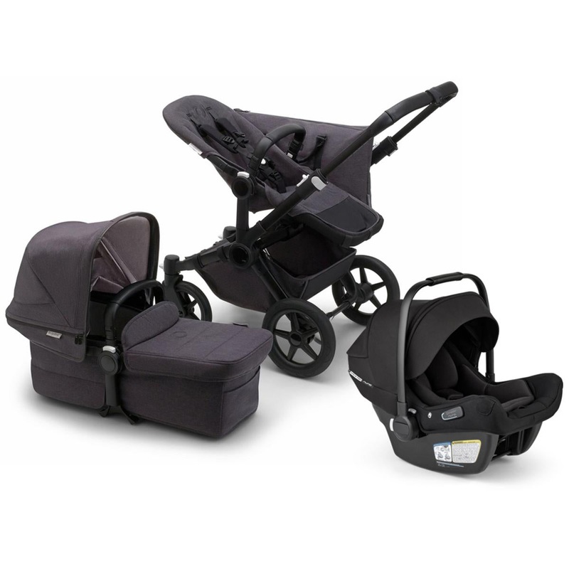 Bugaboo Donkey 5 Mineral Mono + Turtle Air Shield Travel System Bundle – Black / Washed Black / Black