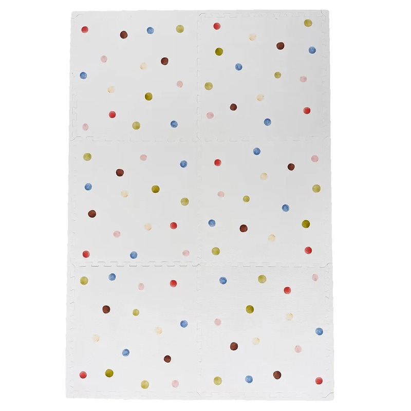 Foam Puzzle Play Mat 4′ x 6′ – Polka Dots