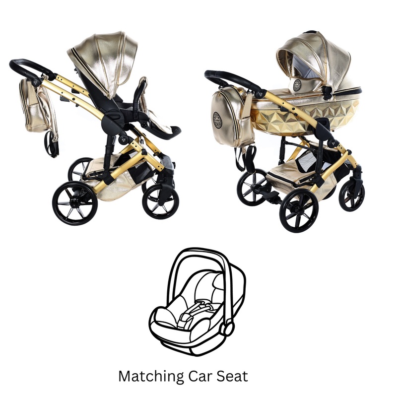JUNAMA HANDCRAFT GLOSSY GOLD – 3IN1 (INCLUDES CAR SEAT)