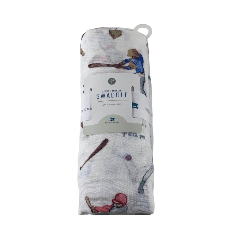 Little Unicorn Deluxe Muslin Swaddle, Home Run