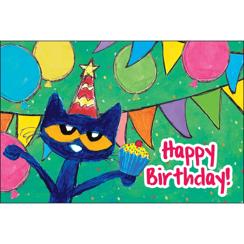 PETE THE CAT HAPPY BIRTHDAY POSTCARDS