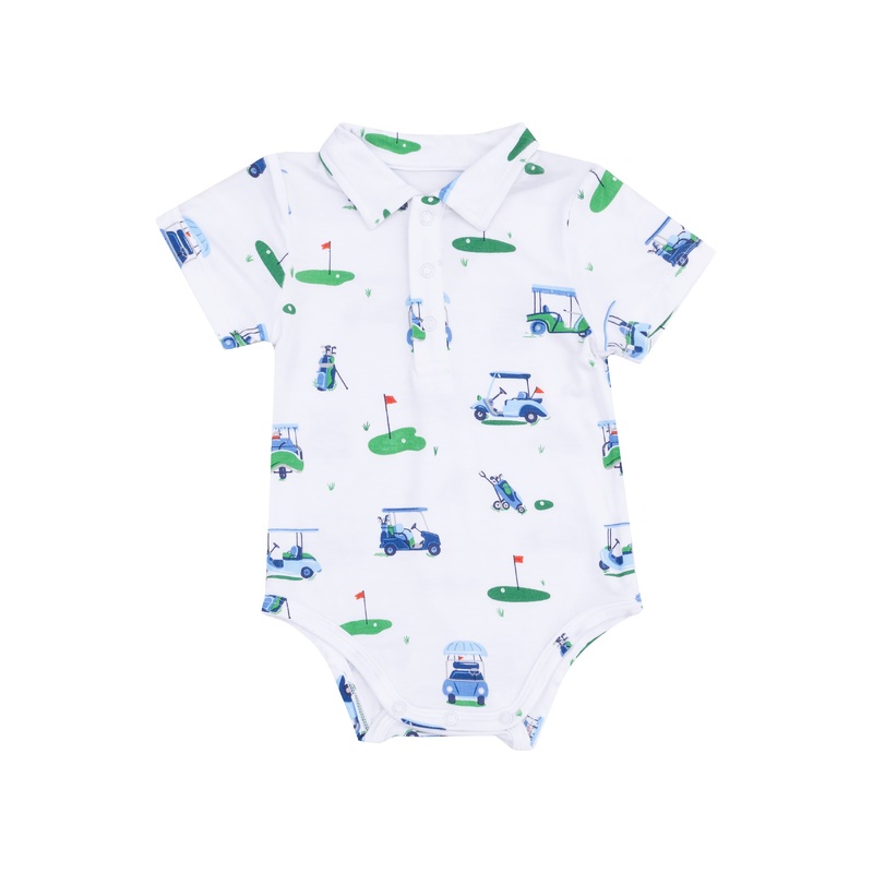 Polo Bodysuit – Vintage Golf Carts Blue