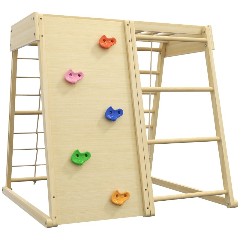 Qaba 5-in-1 Indoor Jungle Gym Playground with Swing, Climber, Monkey Bars