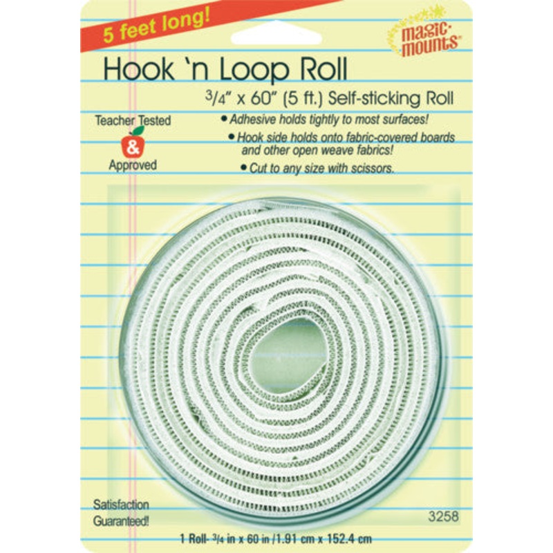 Magic Mounts Hook ‘n Loop, 3/4″ x 60″ Roll