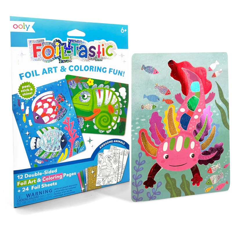 Ooly Foil-tastic Foil Art & Coloring Set – Awesome Animals