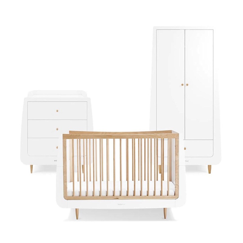 SnuzKot Skandi 3 Piece Nursery Furniture Set – Natural