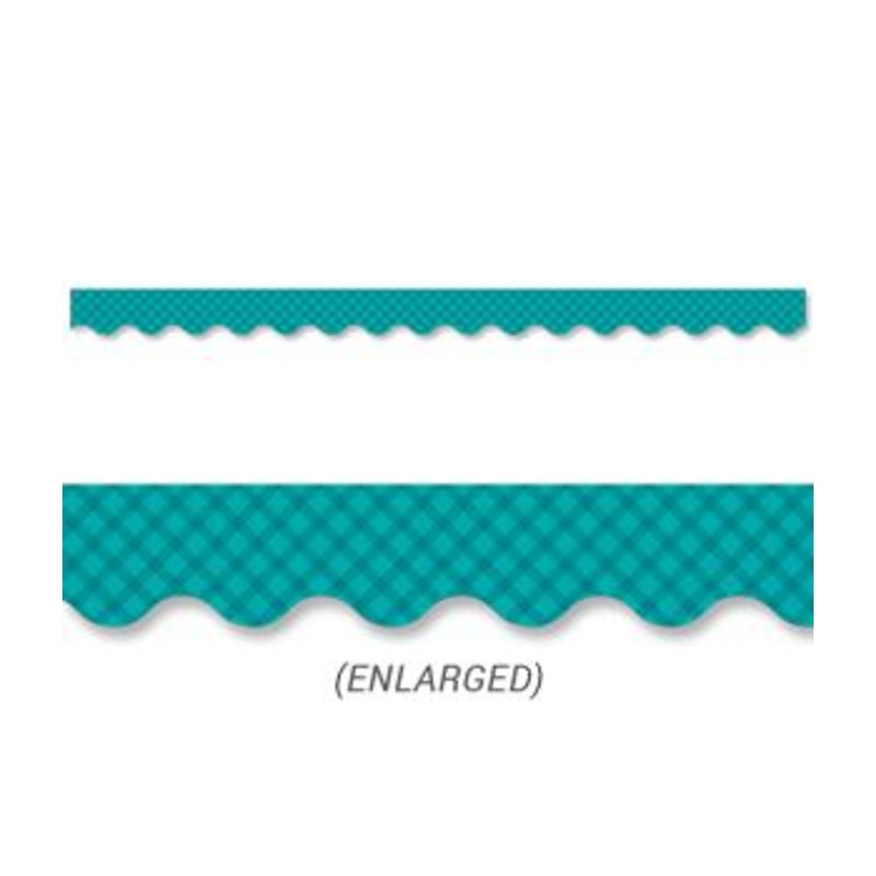 Teal Gingham Border