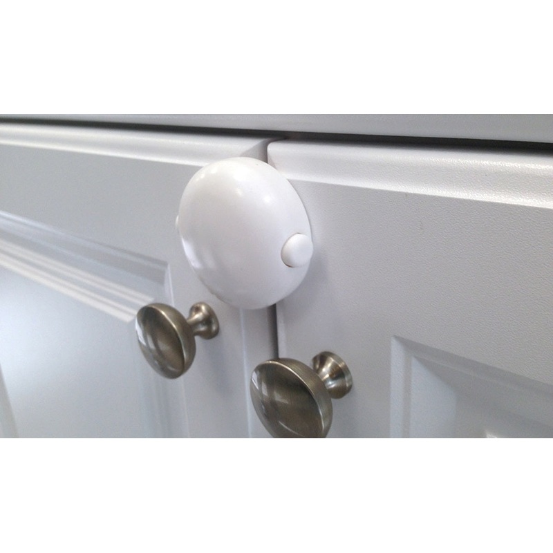 Adhesive Double Door Lock – White