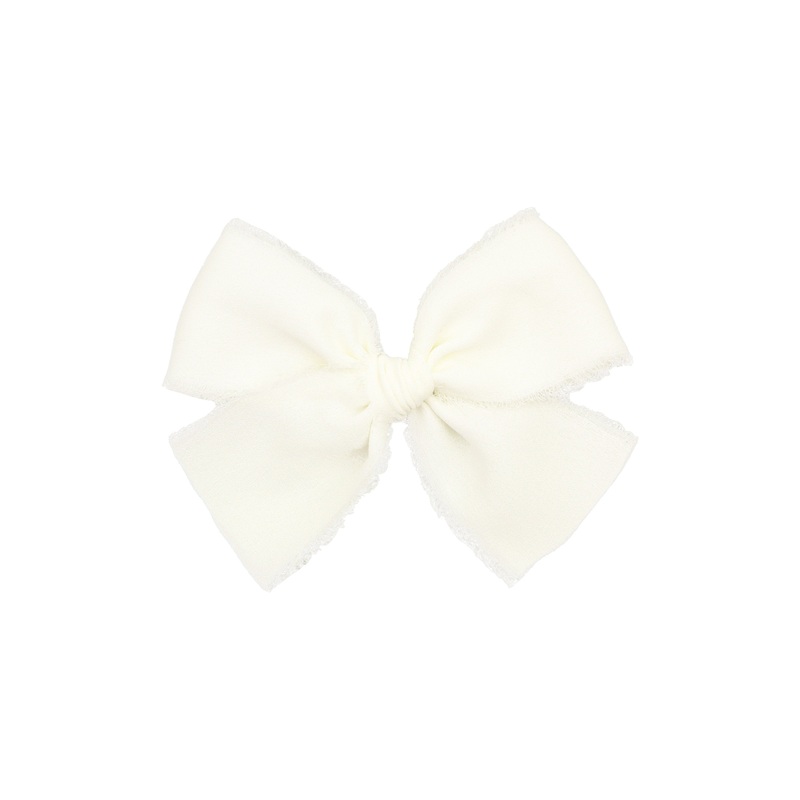 Chiffon Bow – Dove White Clip