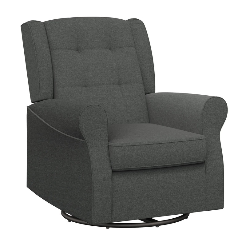 Eden Nursery Tufted Wingback Gliding Chair – Gray