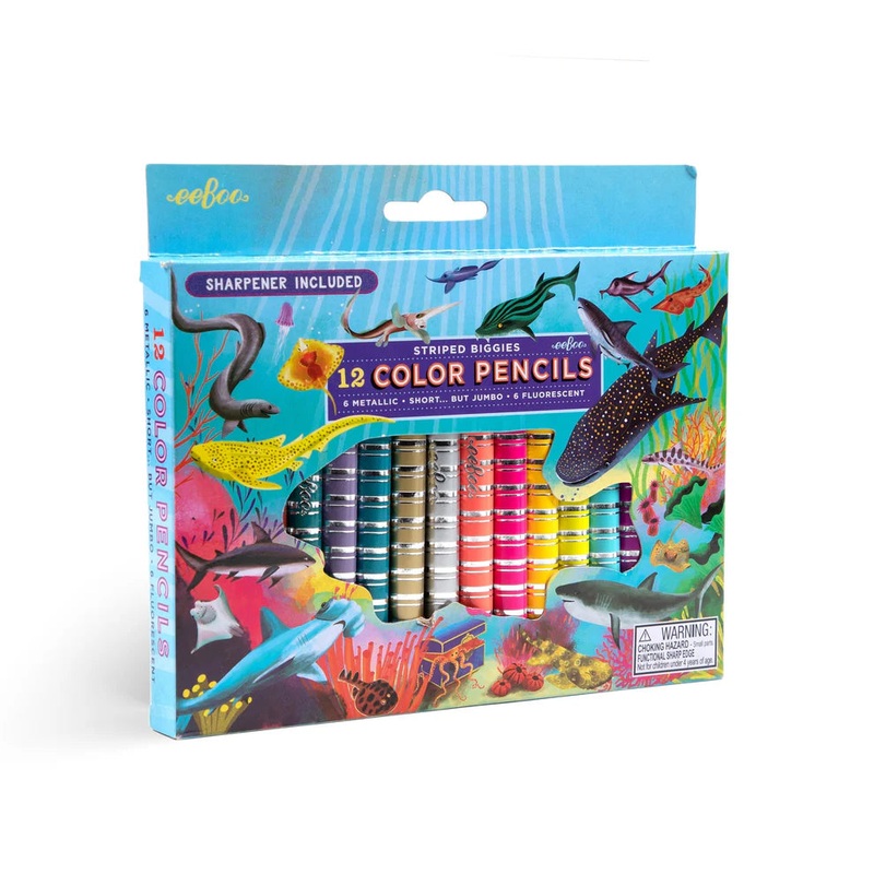 eeBoo Shark 12 Special Biggie Color Pencils