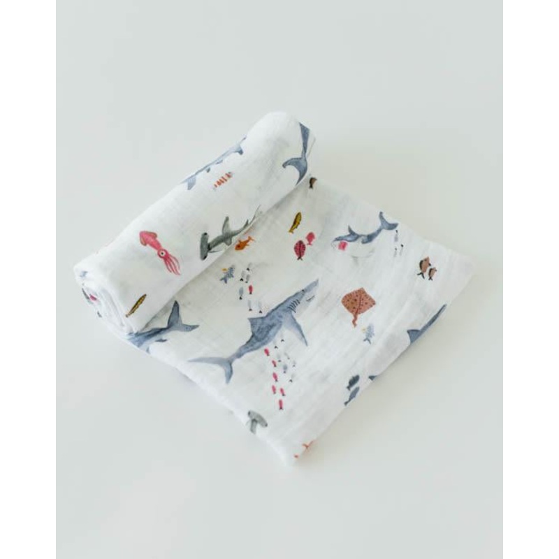 Little Unicorn Cotton Muslin Single Swaddle – Shark