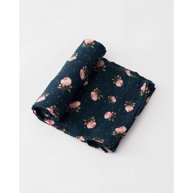 Little Unicorn Cotton MuslinSingle Swaddle – Midnight Rose