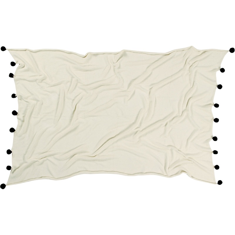 Lorena Canals Bubbly Blanket – Natural/Black (4′ x 6′)