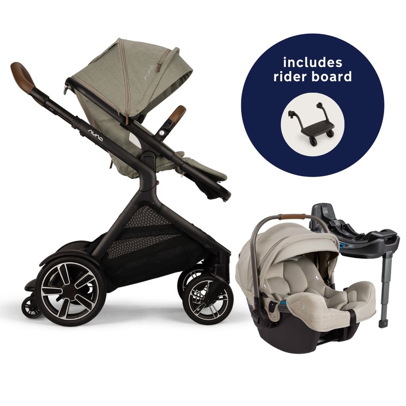 Nuna DEMI Next Stroller with Rider Board + PIPA RX Travel System Bundle – Hazelwood