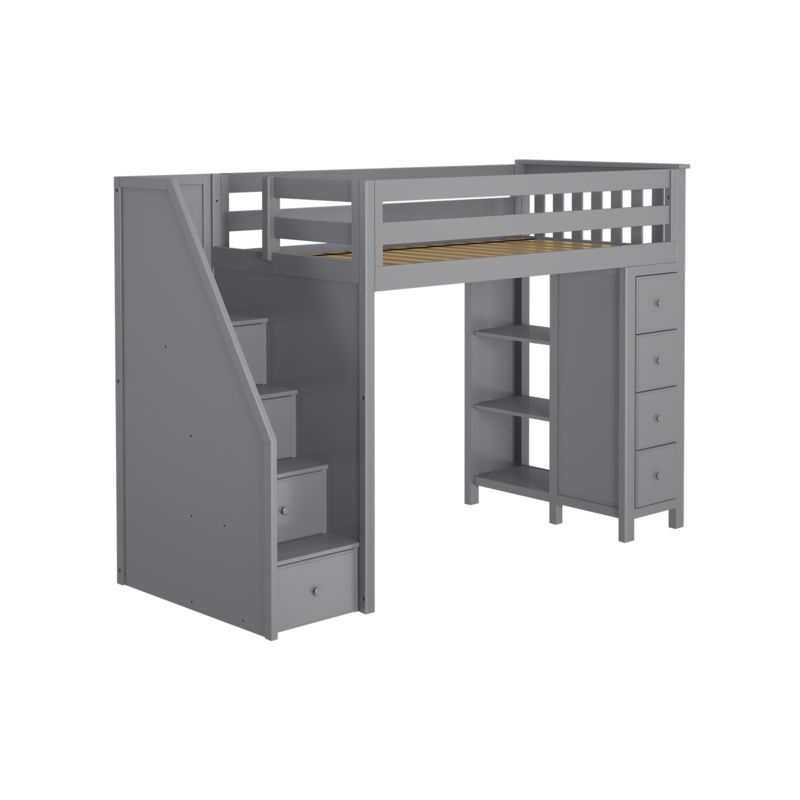 Oxford – Twin High Loft w/ Staircase & Dresser-Bookcase