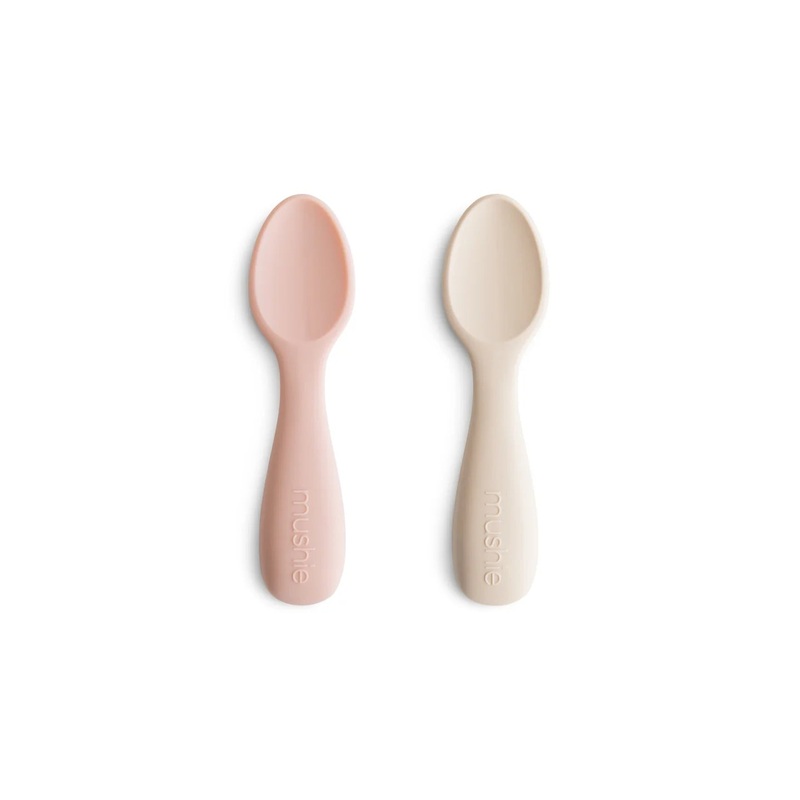 Silicone Toddler Starter Spoons 2-Pack – Blush + Shifting Sand
