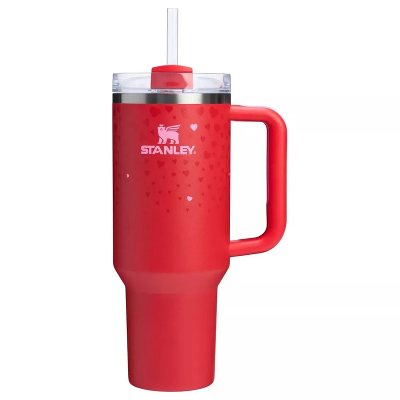 40 oz Stainless Steel H2.0 Flowstate Quencher Tumbler – Ruby Hearts (See Description)
