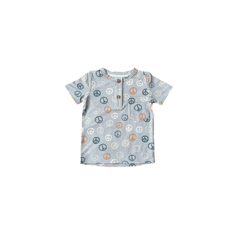 Babysprouts Short Sleeve Henley Shirt – Peace