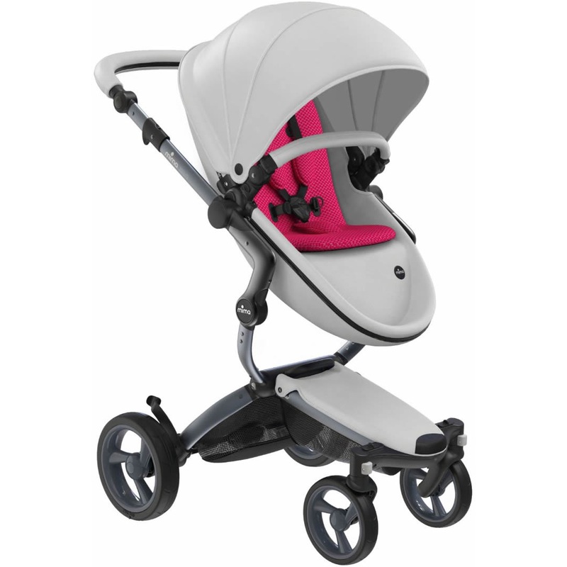 Mima Xari Complete Stroller, Graphite – Snow White / Magenta