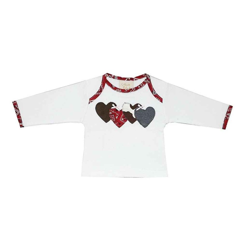 Rodeo Queen Infant Toddler Girl Four Hearts Ls Tee