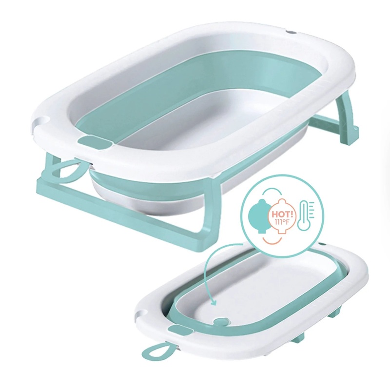 Baby Bathtub with Thermometer Warning