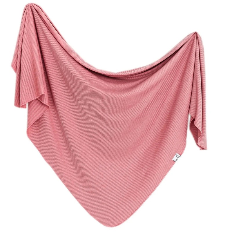 Rib Knit Swaddle Blanket – Rosewood