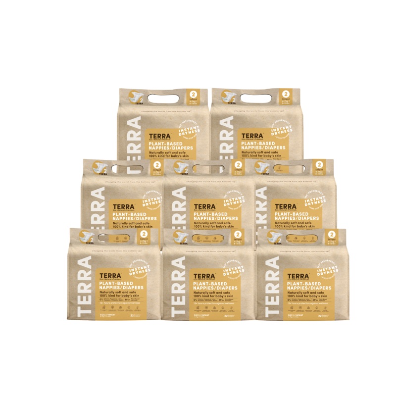 Terra Diapers Size 2 Infant – 176 Diapers