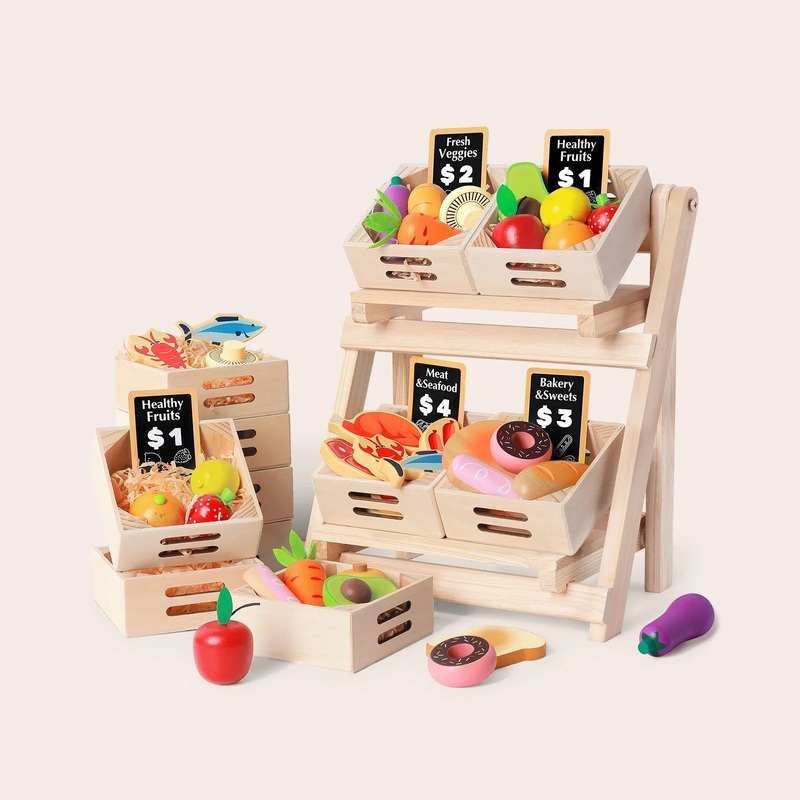 Tiny Land Wooden Play Food For Kitchen with NO rack