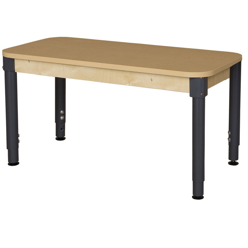 24″ x 48″ Rectangle High Pressure Laminate Table with Adjustable Legs 18″-29″