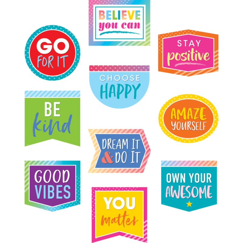 Colorful Vibes Positive Sayings Accents(C)