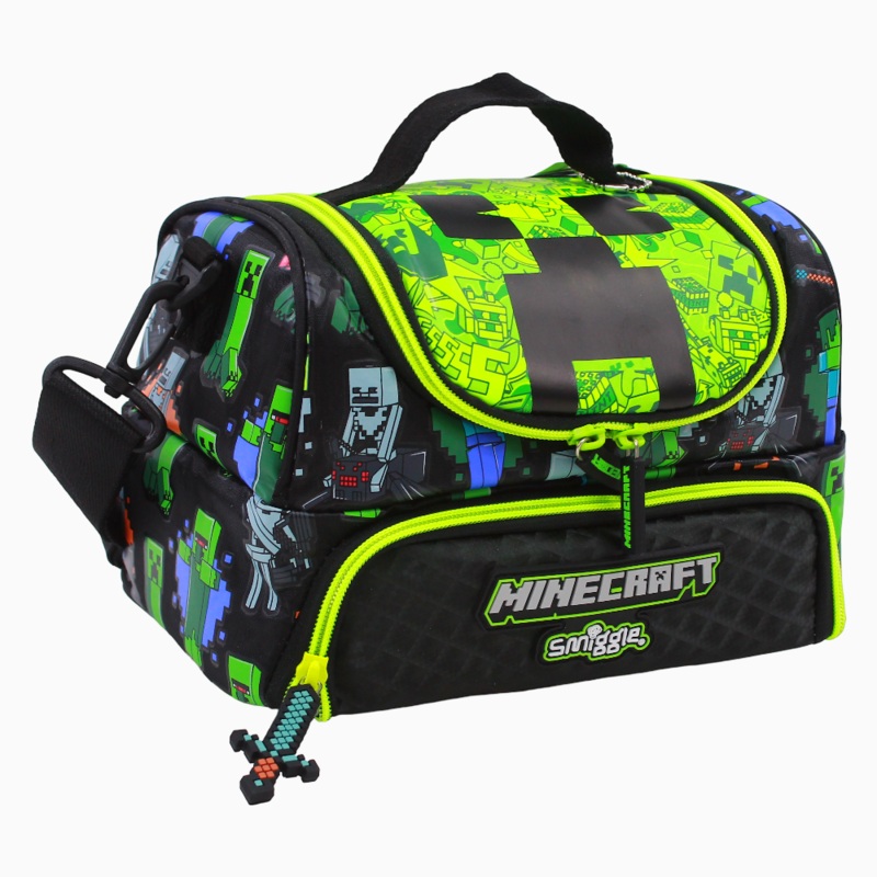Fabric Lunch Bag – Black Minecraft