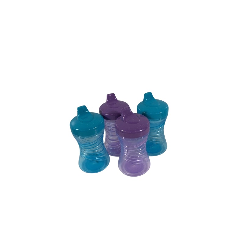 NUK Fun Grips Hard Spout Cups, 4 Pack, Teal / Purple