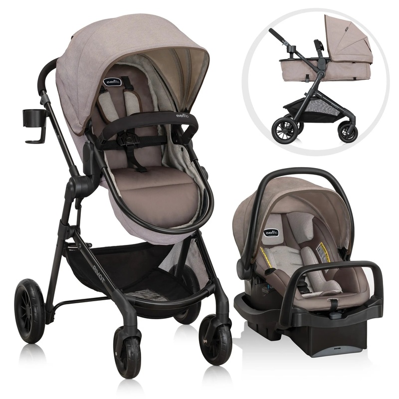 Pivot Modular Travel System with Safemax Infant Car Seat – Tan (See Description)