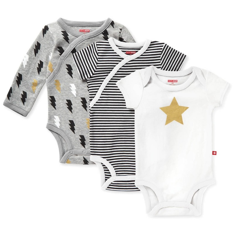 Skip Hop Star-Struck Bodysuit, 3-Pack – Grey (9 Months)