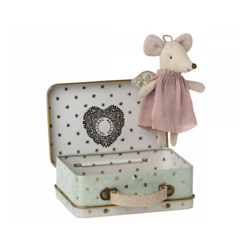 Angel Mouse Doll in Suitcase