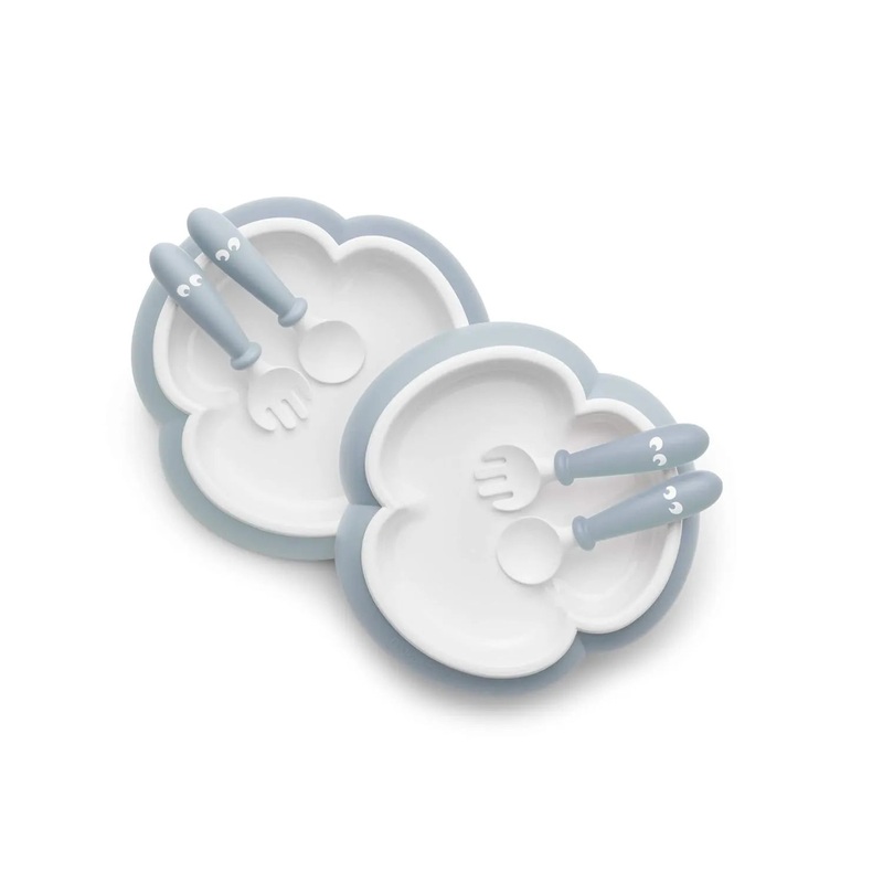 Baby Plate, Spoon and Fork Set – Powder Blue