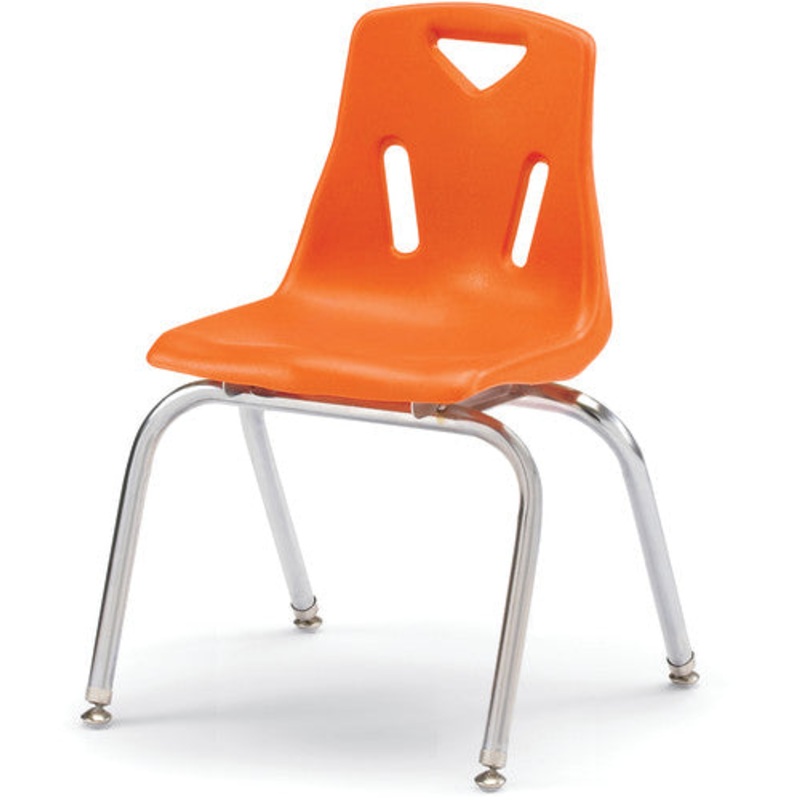 Berries Stacking Chair with Chrome-Plated Legs – 16″ Ht – Orange