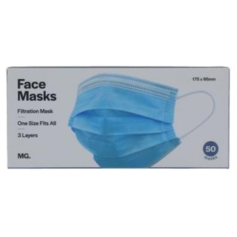 Face Mask with Elastic Ear Loop (50 Count)