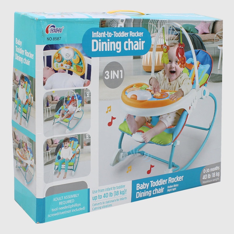Infant To Toddler Rocker Dining Chair 3in1 (Blue)
