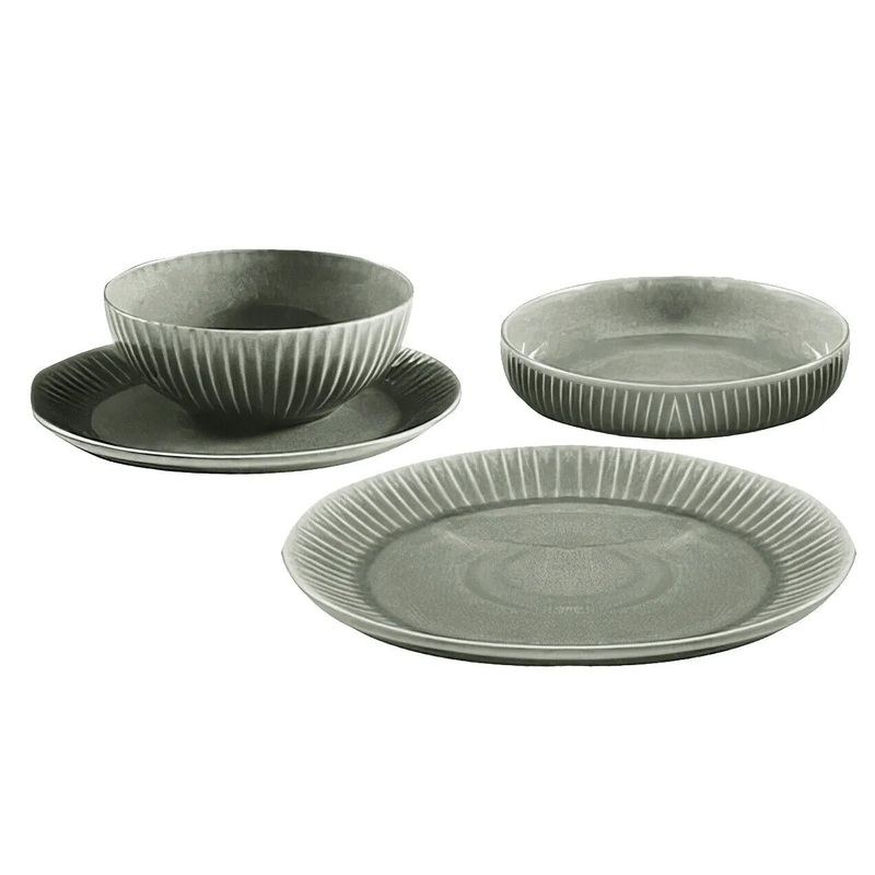 Laurie Gates California Designs Dinnerware Set 16 Pc Green